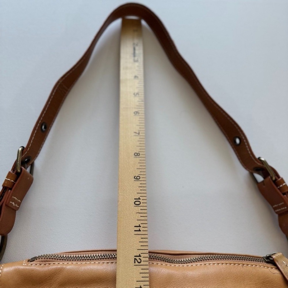 LUCE Leather Hobo Handbag Purse Shoulder Bag Brown‎ Tan Zip Closure Boho - Picture 16 of 16